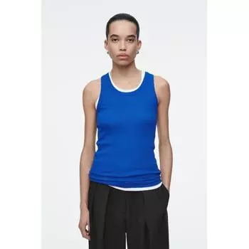 COS Японская ребристая майка cobalt blue/XS