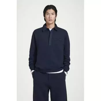 COS Японская рубашка-поло большого размера с контрастной отделкой navy/XS