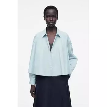 COS Японская рубашка свободного покроя из хлопка light blue/38
