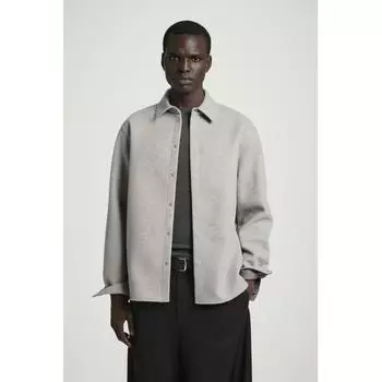 COS Японская шерстяная верхняя рубашка grey melange/S