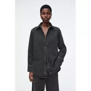 COS Японская свободная джинсовая рубашка washed black/32