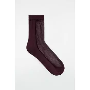 COS Японские прозрачные носки с вставками burgundy/36/38