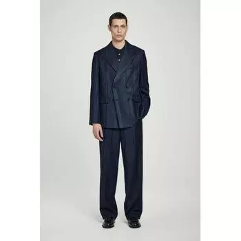 COS Японские жаккардовые брюки прямого покроя navy/stripe/50