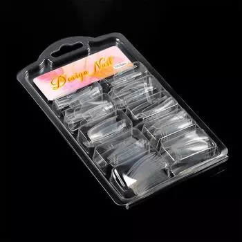 COSCELIA 100Pcs False Nail Tips Natural White Clear Fake Nails Finger Extension Quick Building Nail Tips Manicures Tools Set