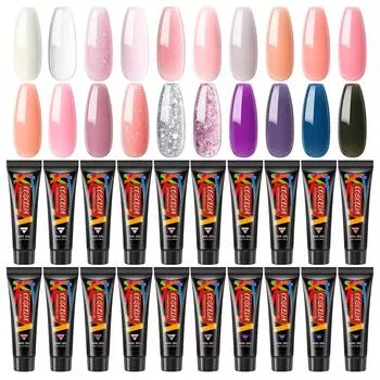 COSCELIA 10 мл Полигель для ногтей Soak Off LED УФ-гель-лак Кристаллический гель Быстрое наращивание геля Форма кончика ногтя Наращивание ногтей Гель Акриловый гель Дизайн ногтей