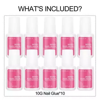 COSCELIA 10 шт. 10 г клей для акриловых ногтей клей для кончиков ногтей профессиональный клей для дизайна ногтей накладные ногти клей для сломанных ногтей супер клей