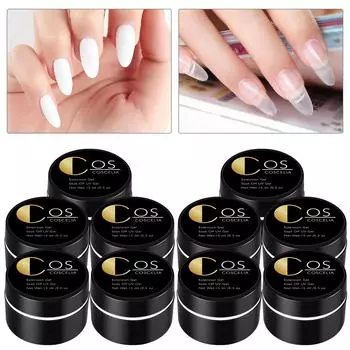 COSCELIA 10 шт. 15 мл гель для наращивания ногтей для наращивания ногтей поли УФ гель-лак для ногтей Soak Off Crystal Jelly Gel длительный маникюрный гель для ногтей