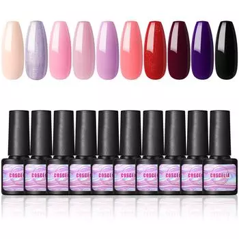 COSCELIA 10 шт. гель-лак для ногтей, гель-лак для дизайна ногтей, маникюрный набор гель-лаков для ногтей, полуперманентный гель-лак для дизайна ногтей
