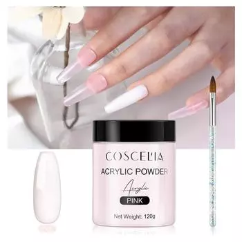 COSCELIA 120 г акриловая пудра для наращивания ногтей и акриловая ручка Маникюрные инструменты Кристалл для ногтей 3D дизайн резьбы Набор для наращивания ногтей