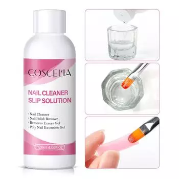 COSCELIA 120 мл очищающее средство плюс акриловый чистый обезжириватель для ногтей УФ-гель-лак инструменты для акрилового наращивания жидкий раствор для скольжения инструмент для дизайна ногтей