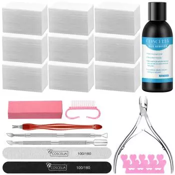 COSCELIA 150 мл жидкость для снятия акрила для ногтей средство для снятия УФ-гель-лака обертка для пальцев Очиститель геля для ногтей маникюрный набор