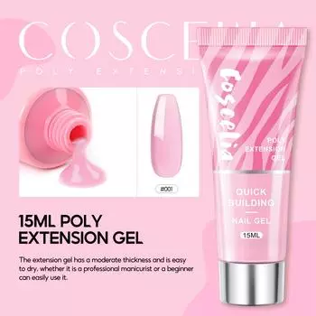 COSCELIA 15 мл поли-гель для наращивания, маникюрный УФ-гель, гель-лак для дизайна ногтей, кристаллический гель для наращивания ногтей, набор акриловых гелей