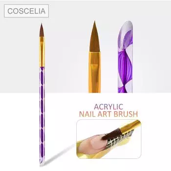 COSCELIA, 1 шт., ручка для рисования ногтей с кристаллами, акриловая кисть для ногтей, ручка для рисования ногтей, набор инструментов для акриловых ногтей, набор инструментов для наращивания ногтей