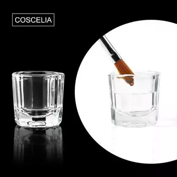 COSCELIA 1 шт. стеклянная чашка для хрустальной акриловой жидкой чашки, маникюрные инструменты для дизайна ногтей, контейнер для жидкости для ногтей для наращивания ногтей, акриловая пудра, набор для 3D резьбы