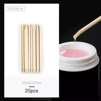 COSCELIA 20 шт. деревянная палочка с двойным концом для ногтей, толкатель для кутикулы, средство для снятия гель-лака, профессиональные инструменты для дизайна ногтей, маникюр и педикюр