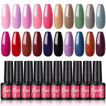 COSCELIA 20 шт. гель-лак для ногтей, лак для дизайна ногтей, 7 мл, УФ-гель, цветной гель для дизайна ногтей, долговечный полуперманентный лак