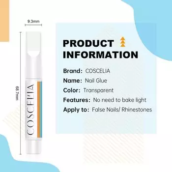 COSCELIA 2 г 1 шт. клей для ногтей Storong клейкая кисть на клей для ногтей для акриловых ногтей маникюрный инструмент для накладных ногтей клей
