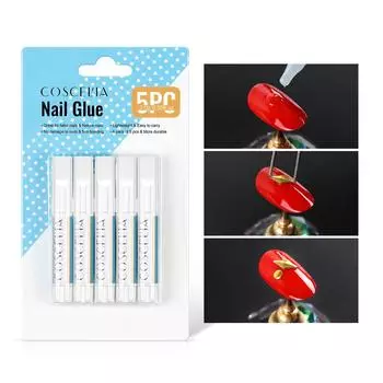 COSCELIA 2 г долговечная быстросохнущая прочная клейкая кисть акриловый маникюрный инструмент клей для дизайна ногтей