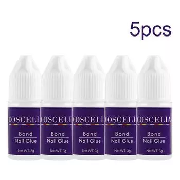 COSCELIA 3 г 3/5 шт. набор клеев для ногтей быстросохнущий клей акриловый художественный накладные кончики 3D украшения кончики ногтей клей со стразами клейкие инструменты