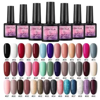 COSCELIA, 40 цветов, набор гель-лаков для ногтей, дизайн ногтей, УФ-гель-лак, дизайн, маникюр, долговечный гель для ногтей, отмачиваемый лак для ногтей, набор «сделай сам»