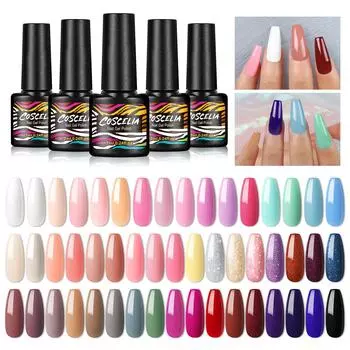 COSCELIA 50 шт. УФ-гель-лак для ногтей Стойкий лак для ногтей Полупостоянный необходимость УФ-светодиодная лампа Маникюрные инструменты Смываемый лак для дизайна ногтей Набор гелей чистого цвета