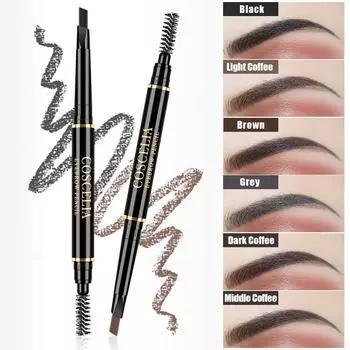 COSCELIA 5 цветов водонепроницаемый карандаш для бровей макияж долговечная краска с двойной головкой татуировка ручка для макияжа бровей усилитель для бровей инструмент для макияжа глаз косметический