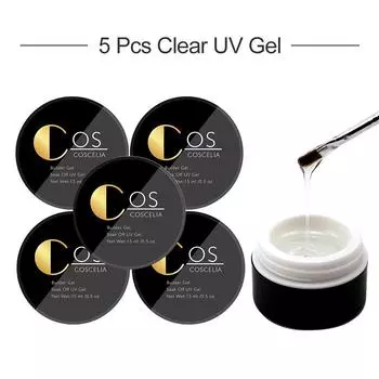 COSCELIA 5 шт. 15 мл толстый строительный гель для наращивания ногтей УФ-гель для ногтей прозрачный кристаллический гель замачиваемый желейный гель длительный строительный гель для ногтей