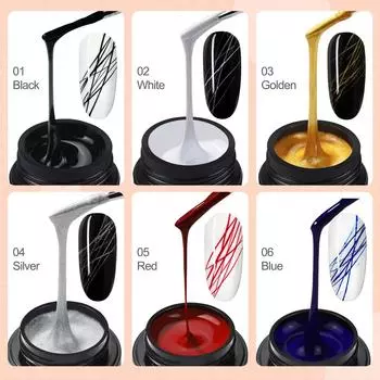 COSCELIA 6 цветов гель-лак для ногтей для подводки гель-лак для рисования ногтей гель-лак для дизайна ногтей Soak Off УФ-гель-лак для рисования ногтей Маникюр Дизайн ногтей