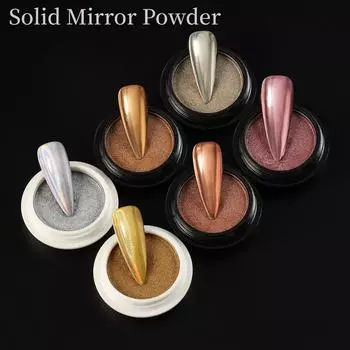 COSCELIA 6 цветов, зеркальная пудра для ногтей, блестящая пудра для ногтей, лазерная серебряная твердая пудра для ногтей, гель-лак для ногтей, маникюр, украшение для ногтей, сделай сам