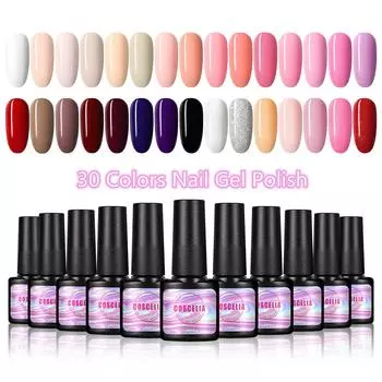 COSCELIA 7 мл 30 бутылок УФ-светодиодный гель-лак долговечный отмачиваемый лак DIY лак для дизайна ногтей полуперманентный гель-лак для ногтей набор маникюрный набор для ногтей