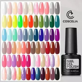COSCELIA 7 мл гель-лак для ногтей с блестками, гель-лаки, полупостоянный УФ/светодиодный гель-лак, гель-лак, маникюрные инструменты