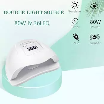 COSCELIA 80 Вт УФ-светодиодная лампа для сушки ногтей, отверждающая гель-лак для ногтей, машина для сушки лака, инструменты для сушки лака, ЖК-дисплей, лампа с таймером, лампа для дизайна ногтей, маникюрные аксессуары