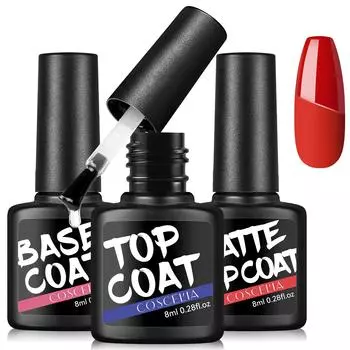 COSCELIA 8 мл Базовое верхнее покрытие УФ-гель-лак для ногтей Маникюр для ногтей Soak Off Лак Стойкий лак для ногтей Функциональный гель Матовое верхнее покрытие для дизайна ногтей