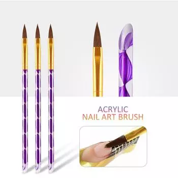 COSCELIA Акриловая кисть для ногтей Ручка для дизайна ногтей Маникюрные инструменты для гель-лака для ногтей Кисть для дизайна наращивания ногтей Профессиональная кисть для рисования ногтей
