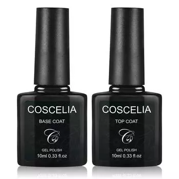 COSCELIA Базовое покрытие Верхнее покрытие 10 мл Прозрачный УФ-гель для цветного геля Лак для ногтей Полуперманентный замачиваемый УФ-светодиодный маникюрный лак для ногтей Функциональный гель