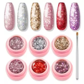 COSCELIA Beauty Nail Design Tool из набора гелей, 6 шт., цветной УФ-гель, замачиваемый гель для ногтей, лампа для ногтей, сушилка, гель-лак, гель для рисования, набор красочных лаков для ногтей