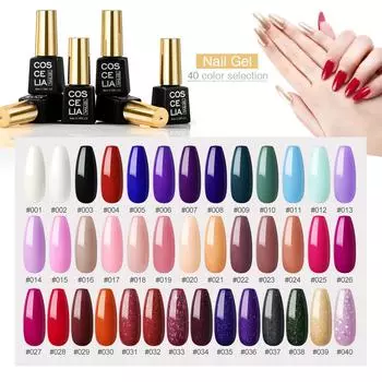 COSCELIA Гель-лак для ногтей Полуперманентный гибридный УФ-гель для ногтей Лак для ногтей Soak Off UV LED Nail Art Gel Верхнее базовое покрытие Гели для дизайна ногтей Для маникюра Красота ногтей