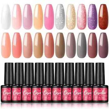 COSCELIA Гель-лак для ногтей Розовый Красный Зеленый Soak Off UV LED Маникюрный набор Подарочный лак для ногтей Гель-лак для дизайна ногтей Набор для мамы DIY Домашний гель-набор для ногтей