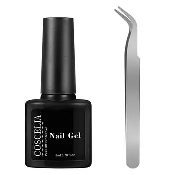COSCELIA Латекс для ногтей отшелушивается с помощью пинцета 8 мл Латексный лак для ногтей Барьер отслаивается для ногтей Защита кутикулы для покраски ногтей Инструменты для дизайна ногтей