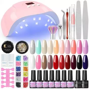 COSCELIA Маникюрный гель-лак для ногтей и лампа для сушки ногтей Инструменты для дизайна ногтей с базовым верхним слоем для ногтей