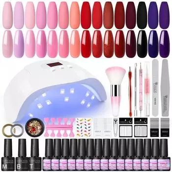 COSCELIA Маникюрный набор 36 Вт УФ-светодиодная лампа для отверждения геля для ногтей 15 шт. Гель-лак для ногтей Soak Off Gel Vanish Полуперманентный лак для ногтей Инструменты для дизайна ногтей Набор для дизайна