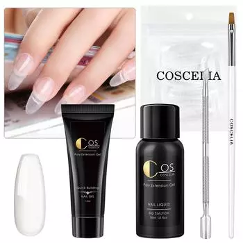 COSCELIA Маникюрный набор Полигель для наращивания ногтей Набор для наращивания ногтей Стартовый набор УФ-гель для ногтей Инструменты для дизайна ногтей для замачивания Гель Набор накладных кончиков ногтей