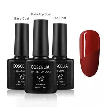 COSCELIA Matte Top Coat Base Coat 10 мл Soak Off Гель-лак для ногтей Маникюрный набор гель-лаков