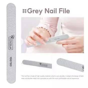 COSCELIA Пилочка для ногтей Профессиональные инструменты для формирования ногтей Многоразовая зернистость Двусторонняя пилочка для ногтей Маникюрные инструменты для средства для снятия гель-лака Набор для акриловых ногтей