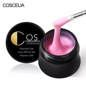 COSCELIA Полигель для наращивания ногтей для быстрого наращивания, 15 мл лака для ногтей, замачиваемый УФ-гель, функциональный гель для ногтей, долговечный телесный розовый желейный гель для дизайна ногтей «сделай сам»