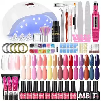 COSCELIA Полигель для наращивания ногтей для наращивания ногтей с 15 цветами гель-лака для ногтей Профессиональная лампа для ногтей 36 Вт Инструменты для дизайна ногтей Маникюрный салон DIY Kit