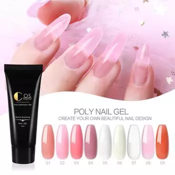 COSCELIA Полигель Кристалл УФ-гель для ногтей Блеск Полигель для ногтей Изменение температуры Гель для наращивания ногтей Быстрое наращивание геля Дизайн ногтей