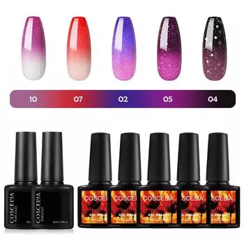 COSCELIA Температурный УФ-гель для ногтей Термоизменяющий гель Гибридный лак Полуперманентный гель-лак