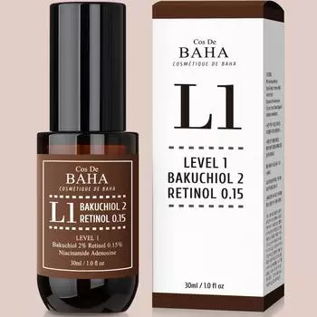 Cosdbach L1 Bakuchiol 20000ppm Retinol 5000IU Vitamin A Ampoule Serum 30 мл, 1 шт.