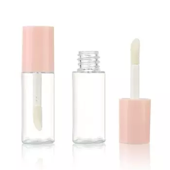 COSIDEA 50pcs 3ml Mini Lip Gloss Tubes Bulk Sample Size Round Pink Lip Gloss Cotainer Pack Bottle